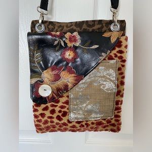 One of a Kind Bohemian Floral Animal Print Crossbody Bag
